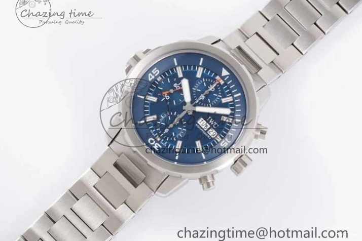 MIROTIME 1218 Aquatimer Chrono SS V6SF 1:1 Best Edition Blue Dial on SS Bracelet A Modern 7032
